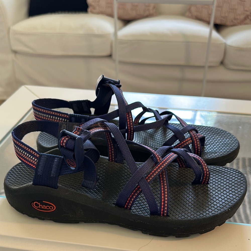 Chaco Navy and Red Strapped Sandals